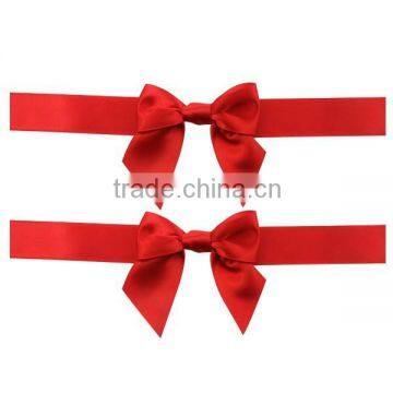 Pre made satin ribbon bow with loop,gift ribbon bow