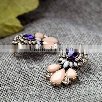 Blue Crystal Pendant Earring Wholesale Fashion Waterdrop Resin Crystal Drop Earring