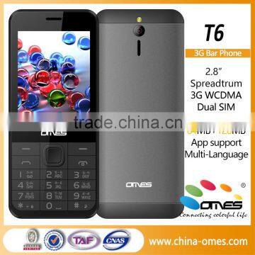 Colorful Choice Small Size OMES T6 2.8 inch Bar phone 3G Dual Sim