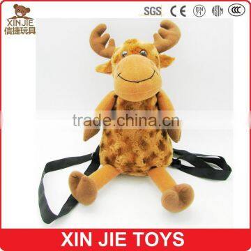 plush deer backpack good quality animal shape backpack custom kids plush animal backpack