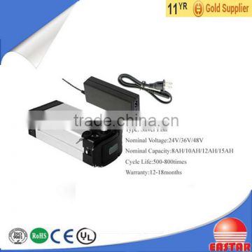 2016 new electric bike battery 36v 15ah lithium li ion battery with BMS, charger for 500w e bike