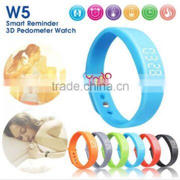 W5 USB Multi-functional Wrist Smart Bracelet With G-sensor Pedometer Data Memory Sleep Monitor Black