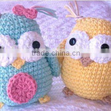 Cute handmade crochet owl toys soft baby toys