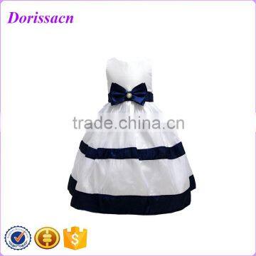 white and royal blue stripe little babay kids short skater dresses children's sleeveless summer casual dress 2016                        
                                                Quality Choice