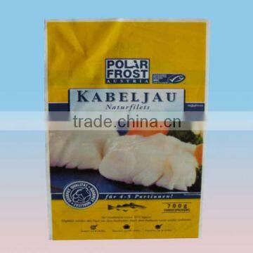 3 side sealing milky PE heat seal frozen food bag