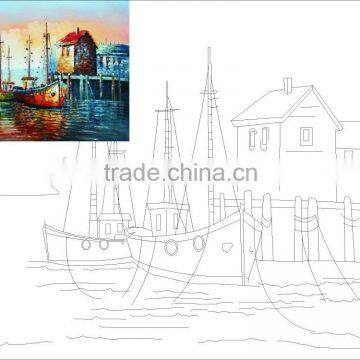 ROSA Talent Cotton Canvas Panel with Outline "The landscape 5", 30x40cm
