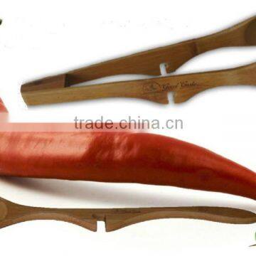 Salad Food Tongs Bamboo Spoons Tongs Set Bamboo Kitchen Utensils photo-2
