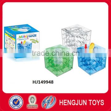 transparant plastic money maze box toy for kids gift