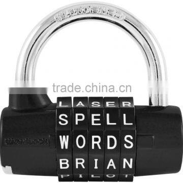 High Security Wordlock Pl-004-Bk 5-Digtal Combination Padlock