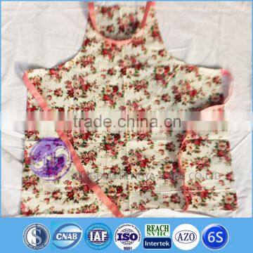 home textile custom printed flowers slubbed fabric design kitchen apron