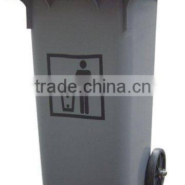 outdoor HDPE 100liter rubbish bin with wheels