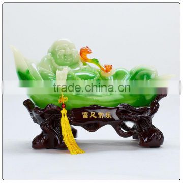 Jade color buddha statue , chinese luckly buddha statue,happy buddha