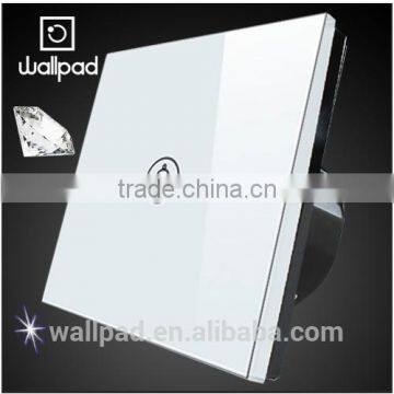 New Arrival Wallpad Modern White LED Waterproof UK Crystal Glass 110~250V Touch Screen Doorbell Wall Switch