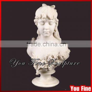 Decorative Carved Stone Girl Bust Statue