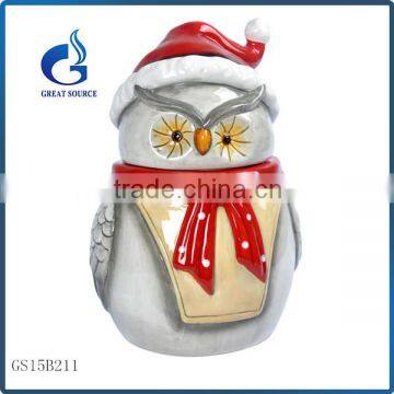 cheap ceramic owl christmas gift cookie jars