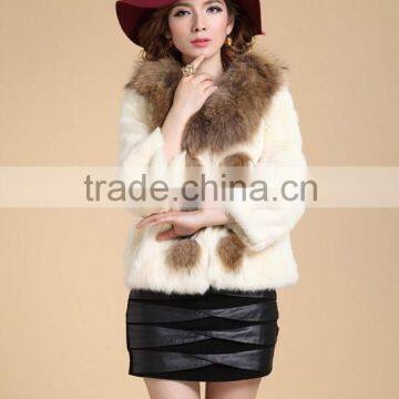 Real White Coats Rabbit Fur Jacket For Girl / Jacket Fur Women's