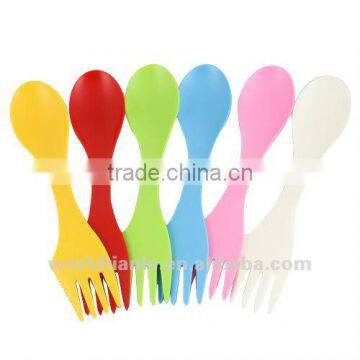 Multifunction 3-in-1 Plastic Knife & Spoon & Fork Tableware Set