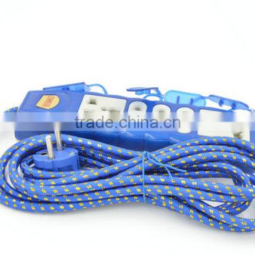 PDU customized 5 way Universal Power Extension Cord Socket With braided wire