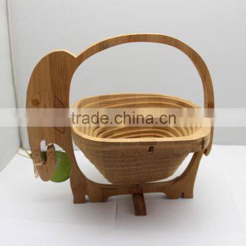 folding bamboo basket