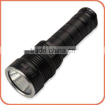 Full Body Metal 1000Lumen xm l2 torch light 400 meters lighting distance Rubberized switch flashlight