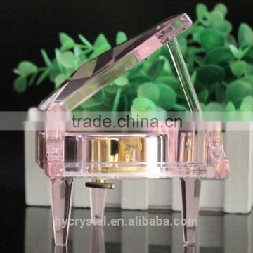 2016 wholesale new pink crystal glass grand piano