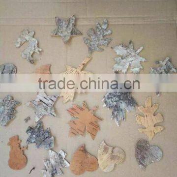 hanging decorative wooden leaf and love heart shape