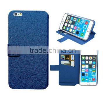 for iphone 6 4.7 case blue slik slim wallet stand leather high quality factory price