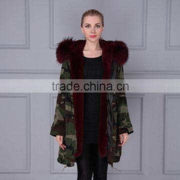 Women's Winter Thick Removable Fur Collar Coat Faux Fur Parka Outerwear Fur parka