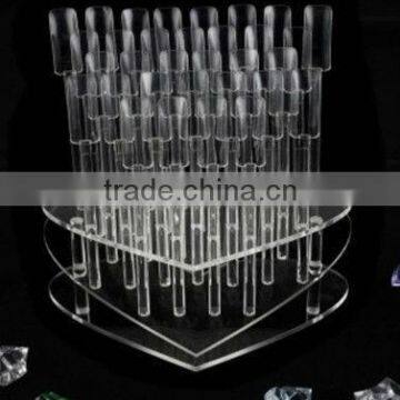 Heart Shaped 64 Nail Art Stick Display / Pop Stand Practice+Display Stand Tool HN1383