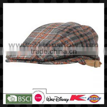 Hot sale checked wool children cap hat