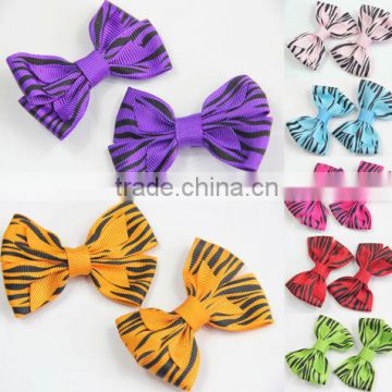 Stripe bow bowknot hair clip leopard hairpin CN017