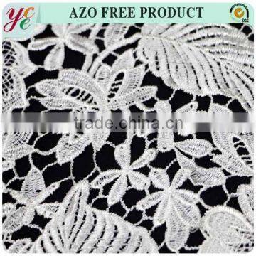 Leaf Design Chemical 100 Polyester Embroidery Lace Fabric for Bridal photo-3