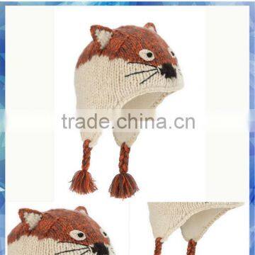 boys animal shaped knit fox hat