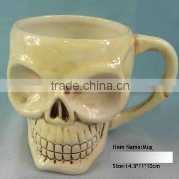 ceramic halloween skull mug