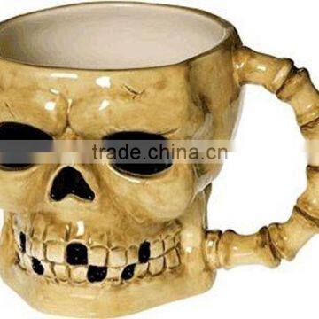 ceramic skull coffee mug 12oz