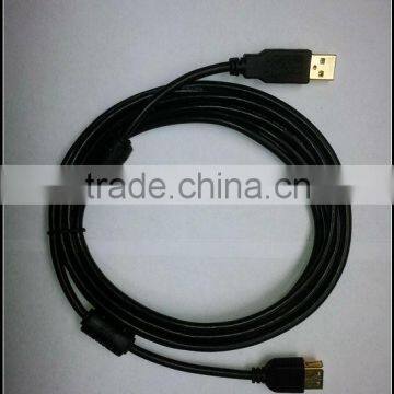 high quality 1m black gold plated usb2.0 extension cord