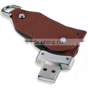 Wholesale swivel leather usb disk, usb flash drive