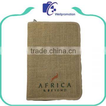 New Style Jute Passport Holder Travel Passport Wallet With Zipper photo-5