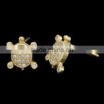 Fancy Rhinestone Turtle Earrings For Girls