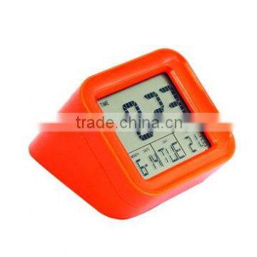 Digital clock with indoor weather station