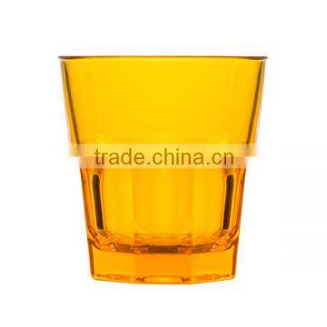 Plastic Polycarbonate Rock Tumbler Yellow 240 mL Glass,colored tumbler glass