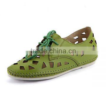 Handmade women casual summer wear flat shoes hollow leather shoes