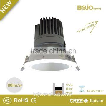 Golden reflector high power spotlight 30w 50w cob led downlight