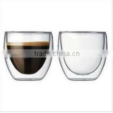 double wall coffee glass cup