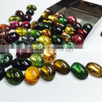 High Quality Natural Multi-Color Calibration Loose Gemstone Tourmaline Cabs