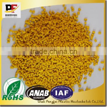 Natural color, shinny yellow MASTERBATCH, High covering, disperse evenly, competitive Price