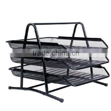 Desktop 3 tier document mesh trays