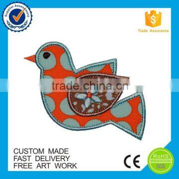 Applique products cheap kids embroidered custom birds patch