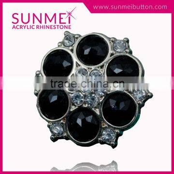 Custum Black and White Large Rhinestone Buttons for Clothes