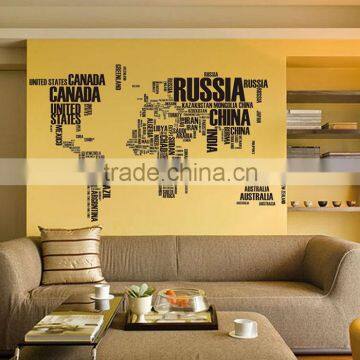 Kids letter decal DIY world map wall stickers